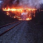 Stirling Street Bridge Set a Blaze  - copyright http://citizensofcaledonia.ca